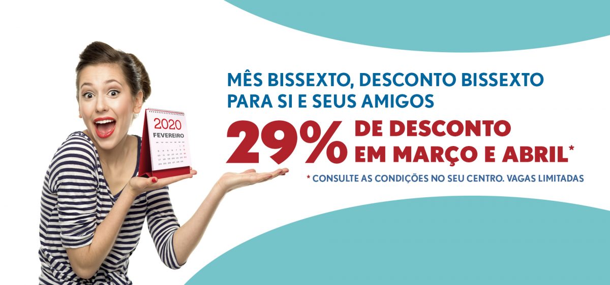 Promoção Traga um amigo em fevereiro com desconto do 29% em março e abril nos Centros Supera.